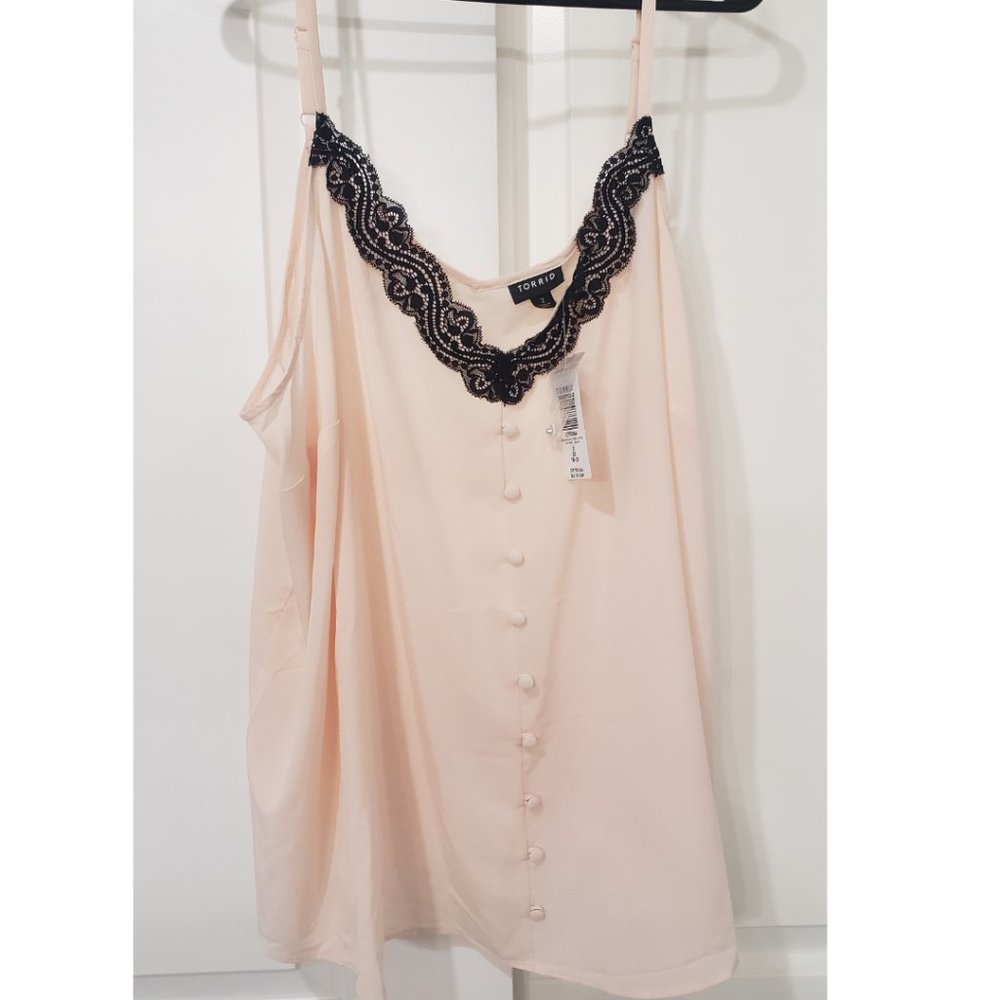 Torrid Size 2 Silky Camisole Tank Baby Pink NWT